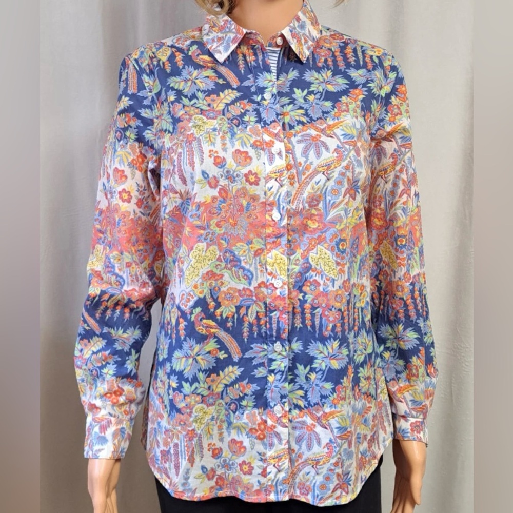 J. McLaughlin Multicolor Floral Button Down Shirt